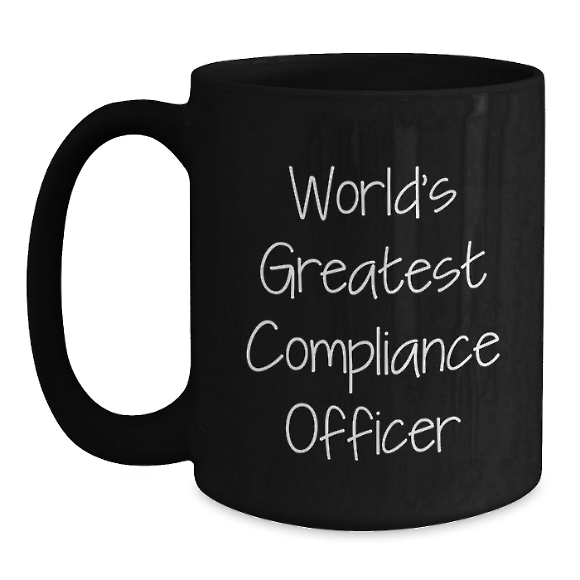 Funny Compliance Officer Gifts for Men, Women, Coworkers, Friends - Black Coffee Mug 'World's Greatest Compliance Officer' - Main