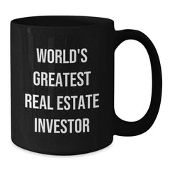 Funny 'World's Greatest Real Estate Investor' Gifts for Real Estate Investor, Unique Black Coffee Mug, Christmas Unique Gifts from Friends, Family, Coworkers - Additional