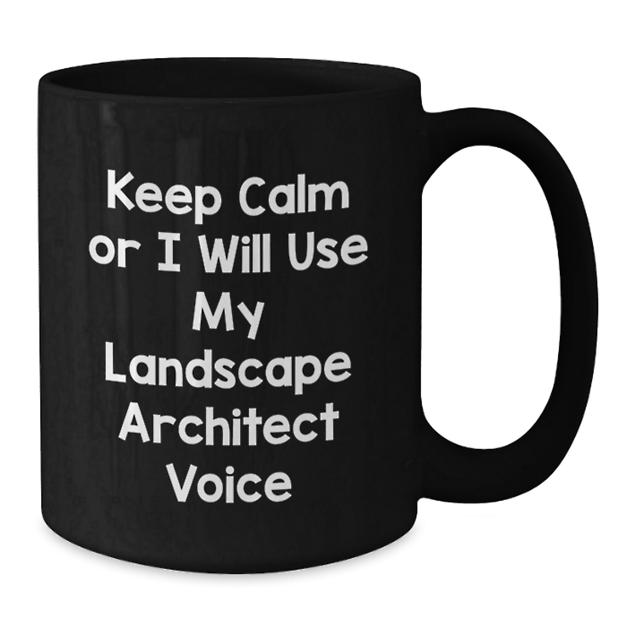 Gifts for Landscape Architects, Funny Black Coffee Mugs for Christmas Unique Gifts from Friends, Landscape Architect Enthusiast, Black Coffee Mug, Keep Calm Or I Will Use My Landscape Architect Voice - Additional