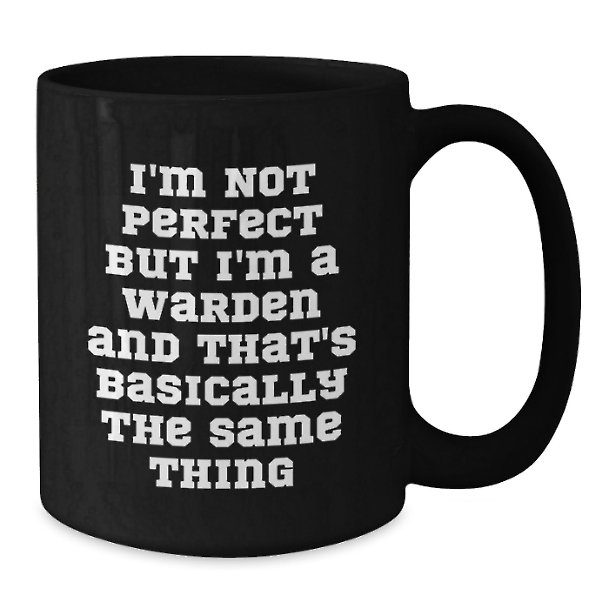 Warden Gifts, Funny Quote, Black Coffee Mug, Graduation Unique Gifts from Friends, Warden Graduation Mug - Additional