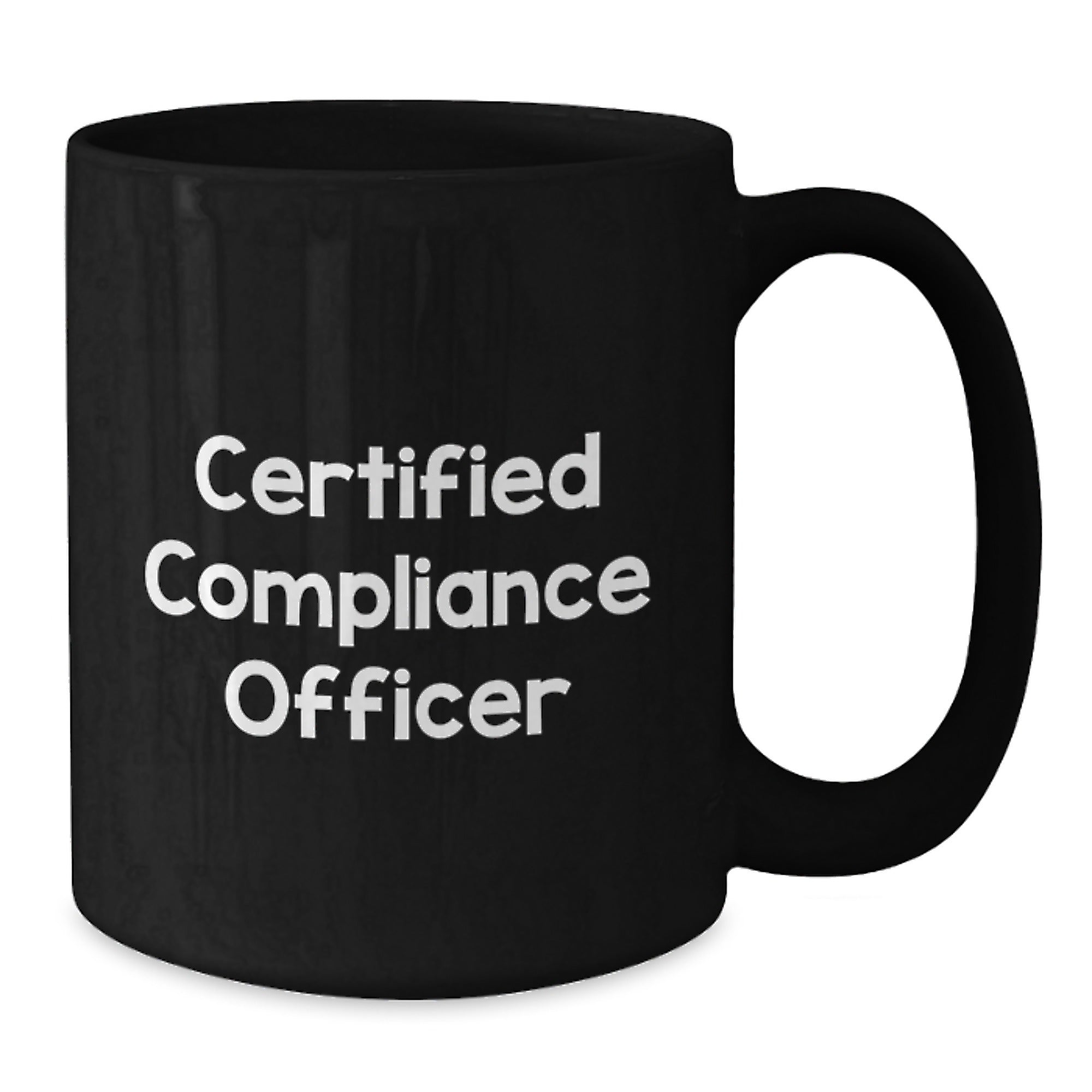 Funny Compliance Officer Gifts from Friends - 'Certified Compliance Officer' Quote on Black Coffee Mug for Birthday - Additional