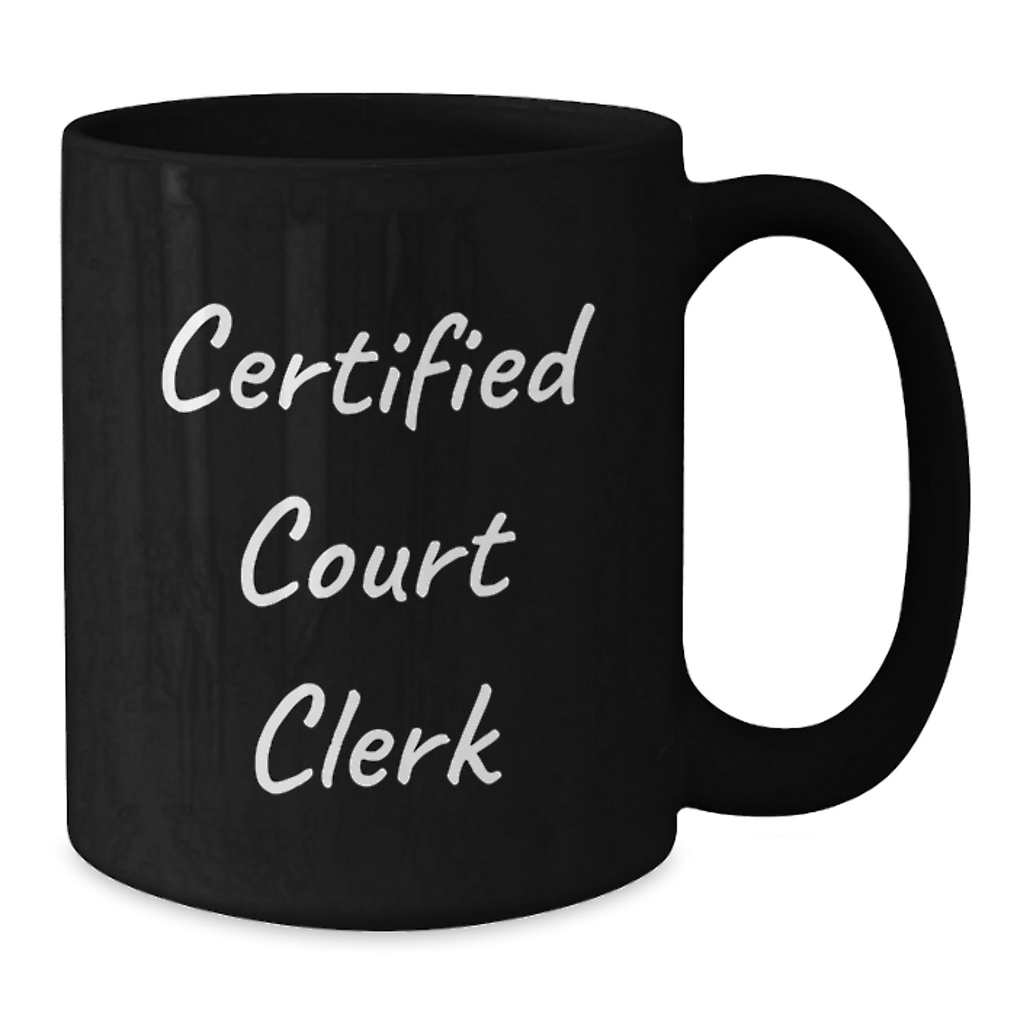 Funny Court Clerk Gifts from Friends, Unique Birthday Unique Gifts for Men, Women, Court Clerk, Humorous Black Coffee Mug - Additional