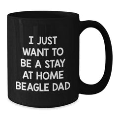 Funny Beagle Dog Lover Gifts from Dad, Beagle Dad's Graduation Unique Gifts for Him, Black Coffee Mug for Men - Additional