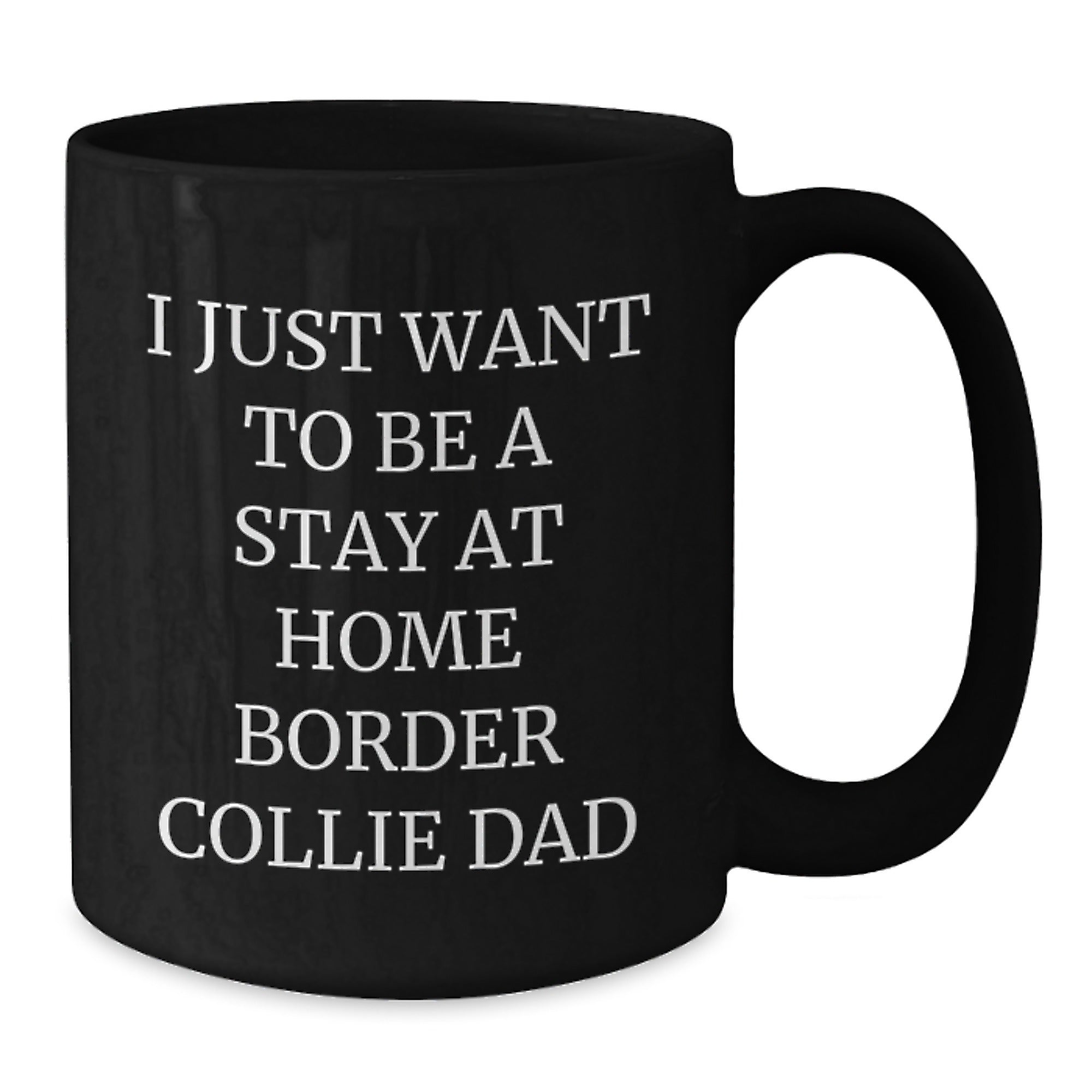 Funny Border Collie Dad Gifts for Men - 'I Just Want To Be A Stay At Home Border Collie Dad' Black Coffee Mug for Graduation Unique Gifts from Friends to Family - Additional