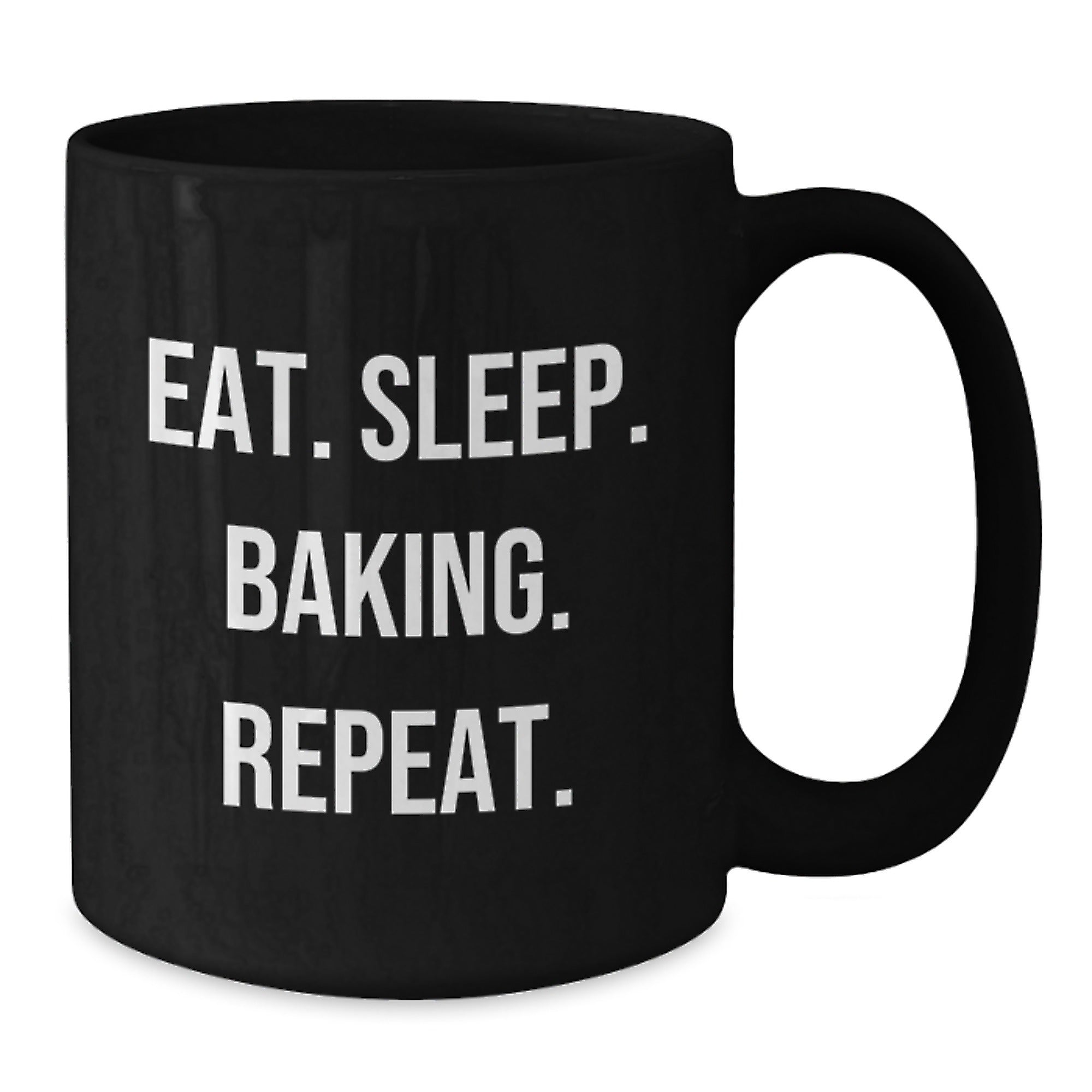 Funny Baking Gifts for Christmas - Eat. Sleep. Baking. Repeat. Black Coffee Mug Gifts from Family - Additional