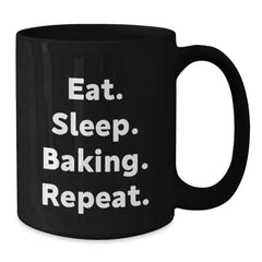 Funny Baking Gifts for Friends, Christmas Unique Mugs from Baking Lover, Eat. Sleep. Baking. Repeat. - Additional