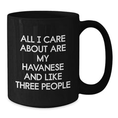Funny Havanese Dog Gifts for Valentine's - Black Coffee Mug for Havanese Lover from Friends - Additional