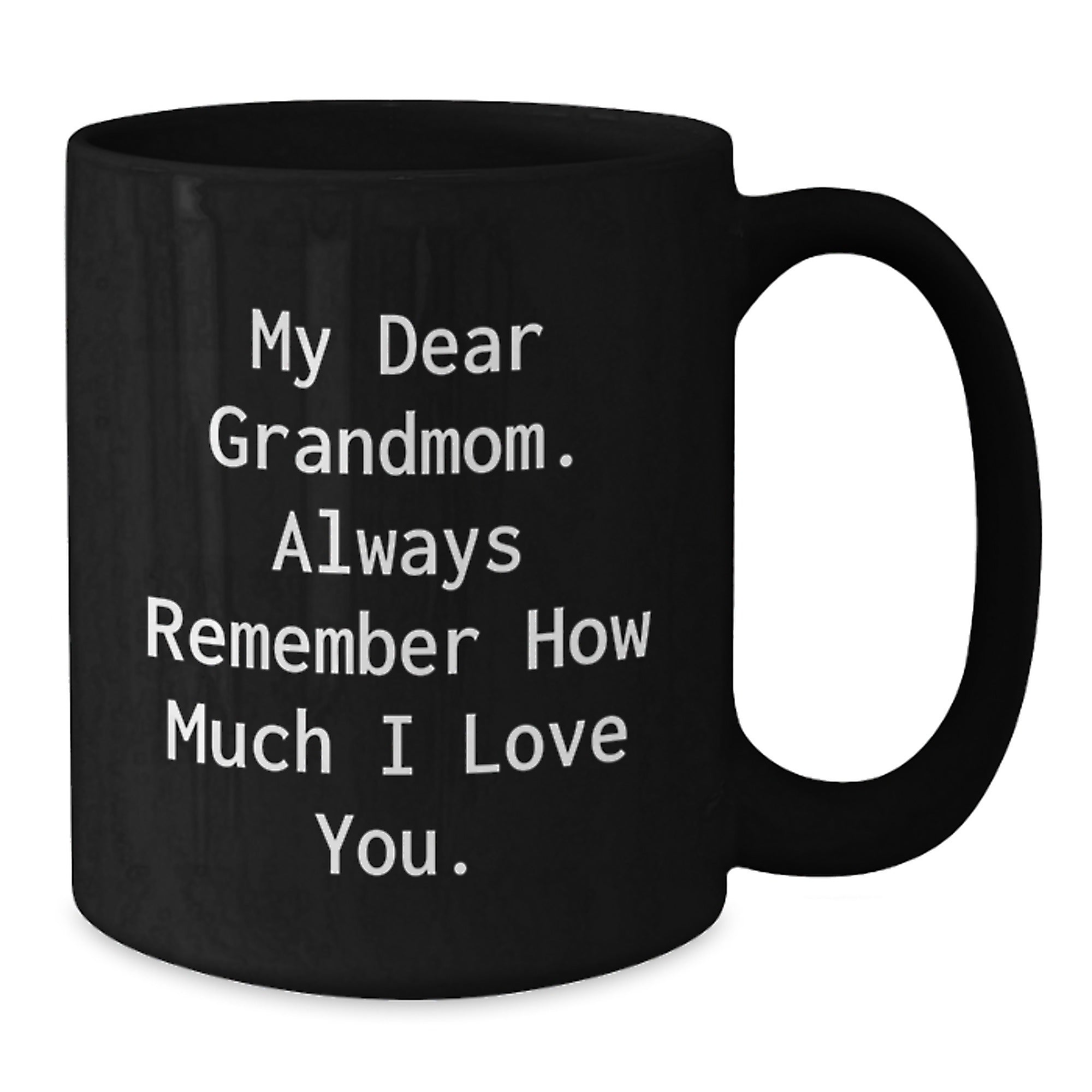 Grandmom Love Gifts from Family Members - Funny Quote Black Coffee Mug, Perfect for Christmas Unique Presents - Additional