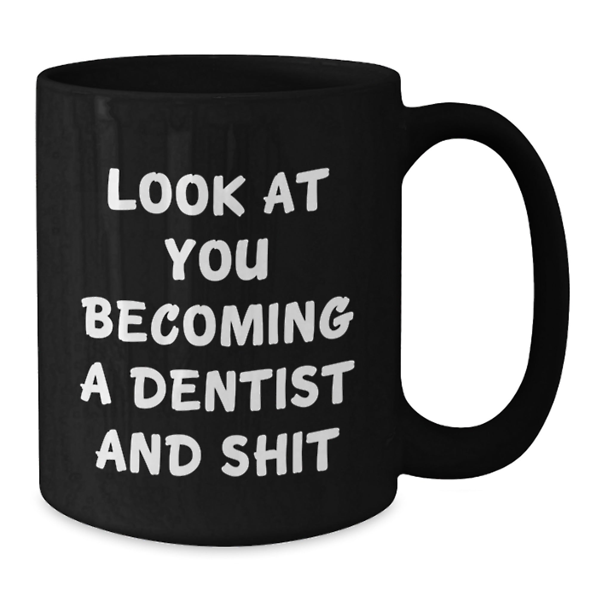 Funny Dentist Gifts from Friends - Black Coffee Mug - Christmas Unique Gifts for Dentist Men - Additional