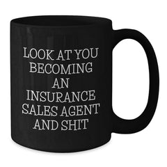 Funny Gifts for Insurance Sales Agents, Black Coffee Mug, Unique Christmas Unique Gifts from Friends, Coworkers, or Family - Additional