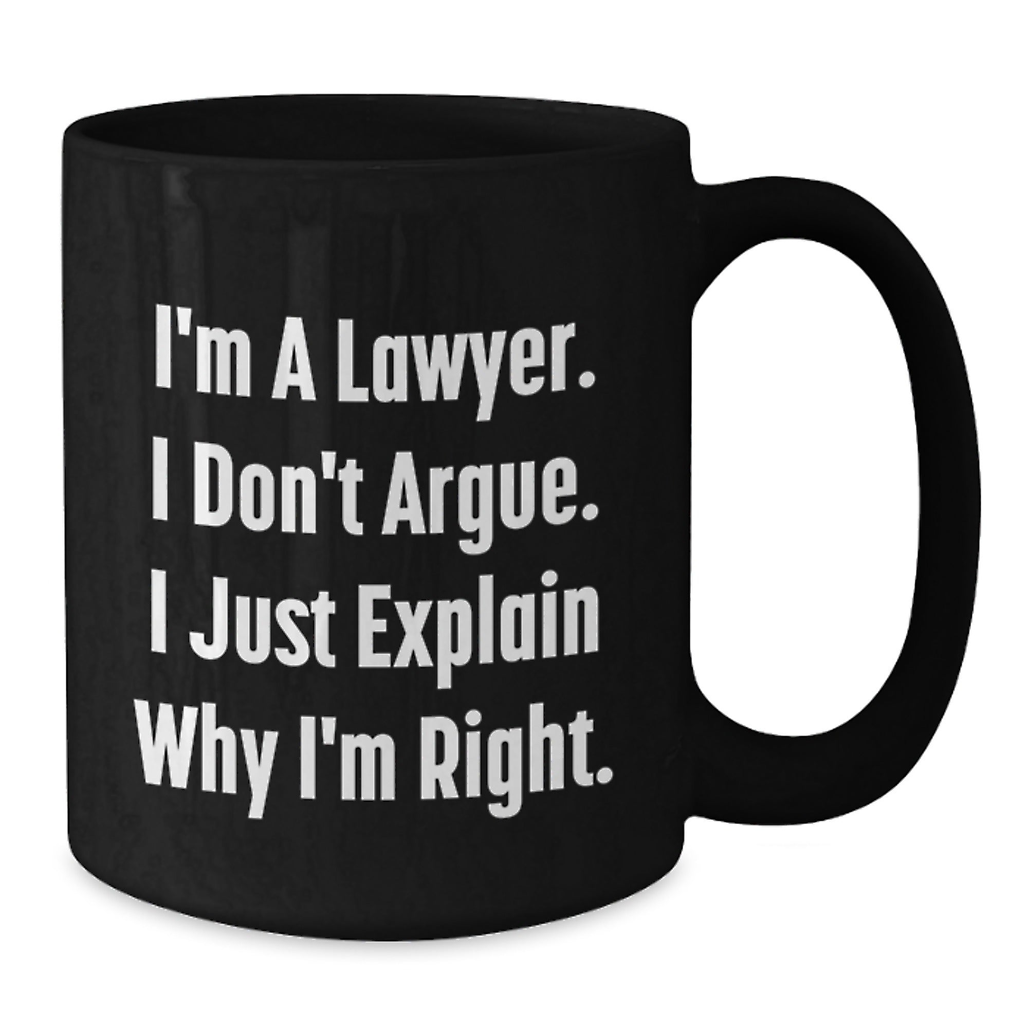 Funny Lawyer Gifts from Men to Lawyer Friends, Black Coffee Mug, Christmas Unique - Additional