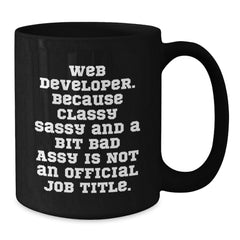 Funny Web Developer Gifts from Friends for Web Developers Black Coffee Mug, Christmas Unique Presents for Men Women - Additional