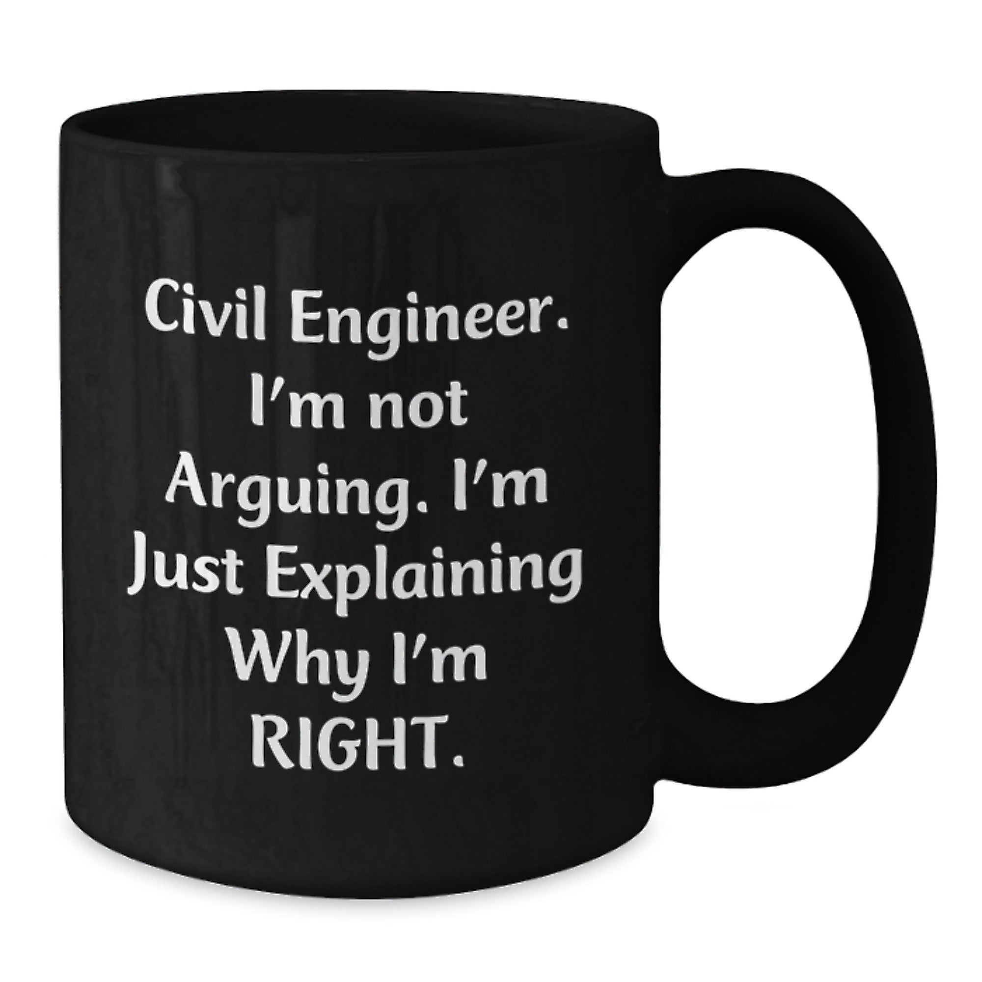 Civil Engineer Mug Funny Quote Gifts from Friends for Men, Unique Christmas Memorable Presents for Civil Engineer, Black Coffee Mug - Additional