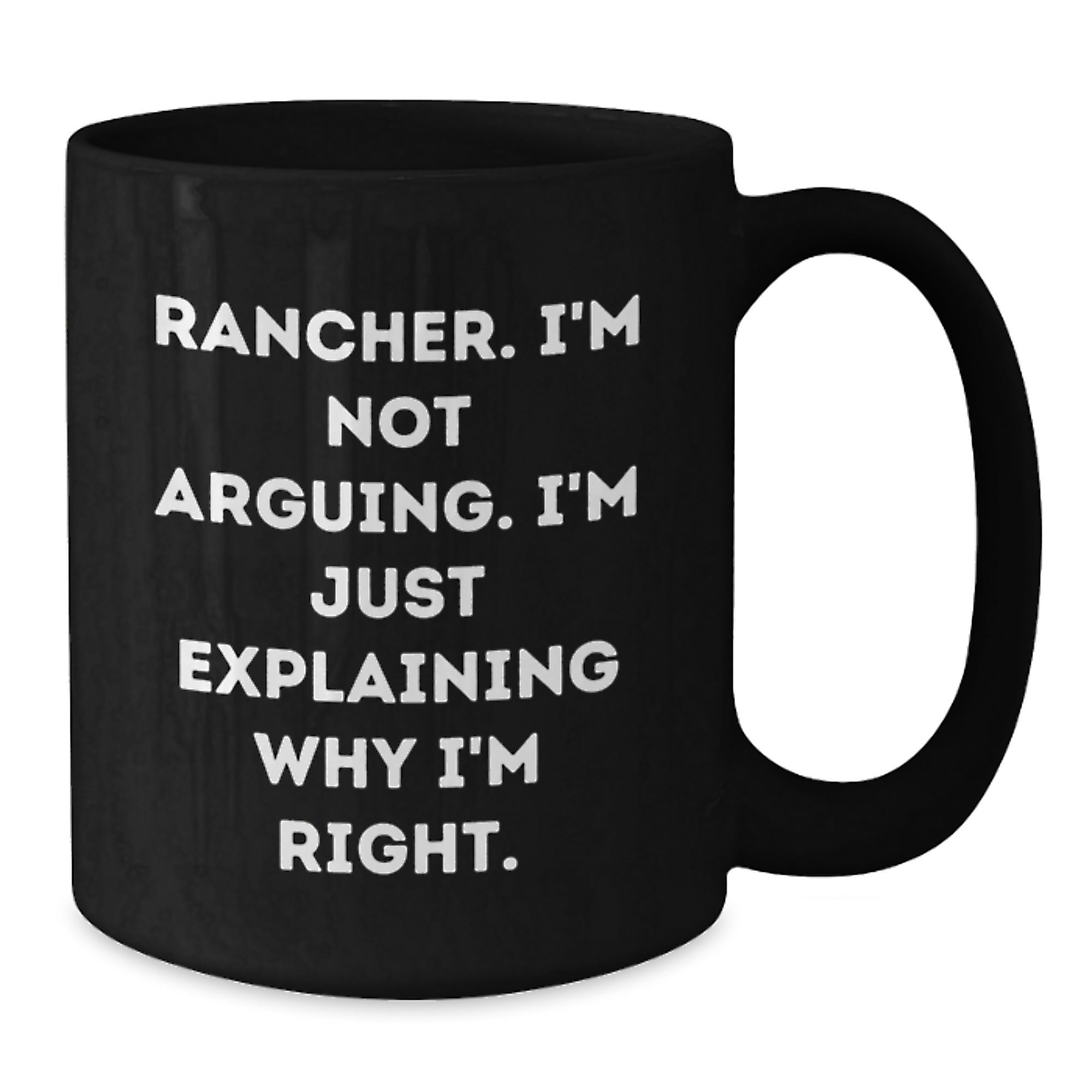 Funny Rancher Gifts from Family for Men Black Coffee Mug Christmas Unique Presents - Additional
