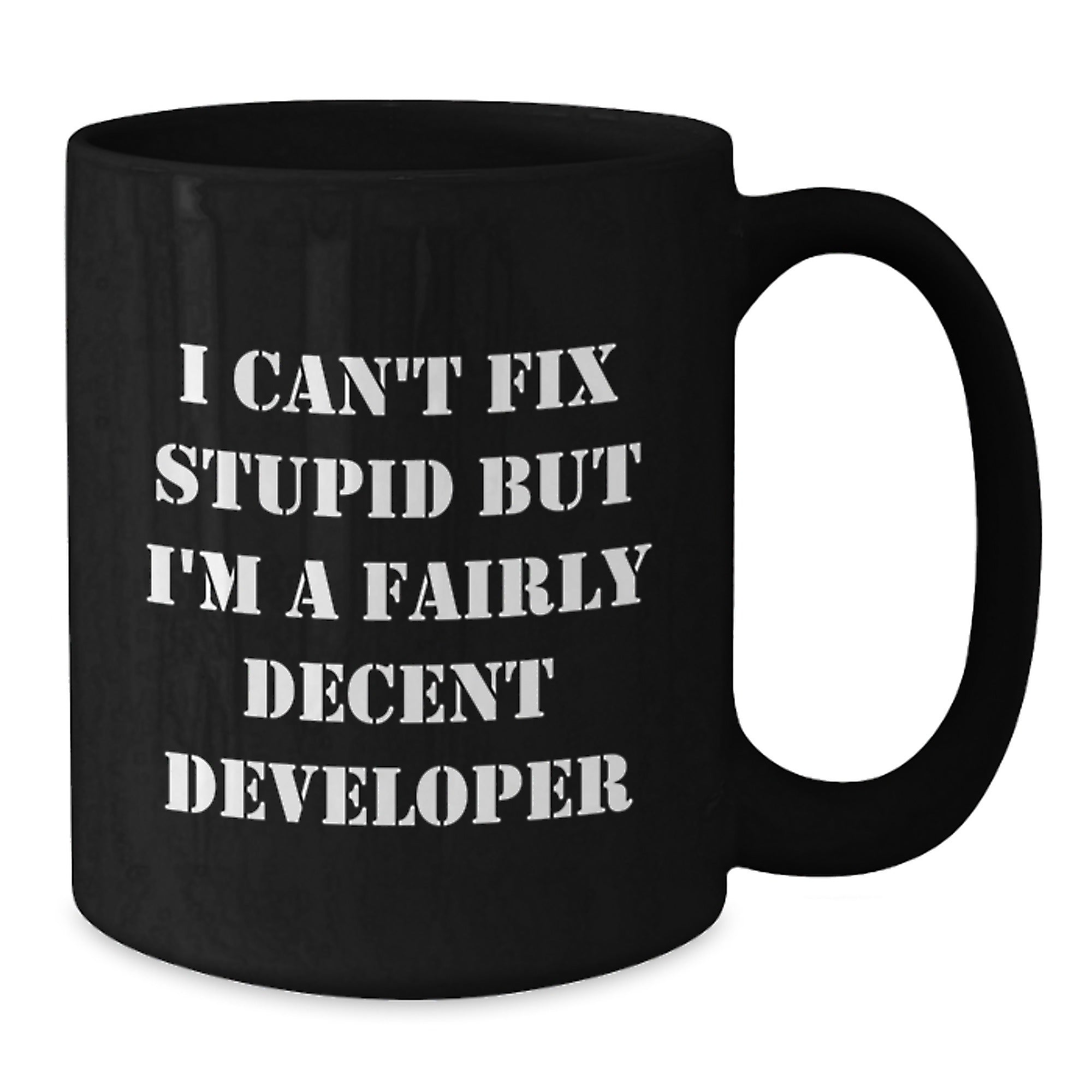 Funny Developer Gifts - I Can't Fix Stupid But I'm A Fairly Decent Developer Mugs for Graduation from Friends to Coworkers - Additional