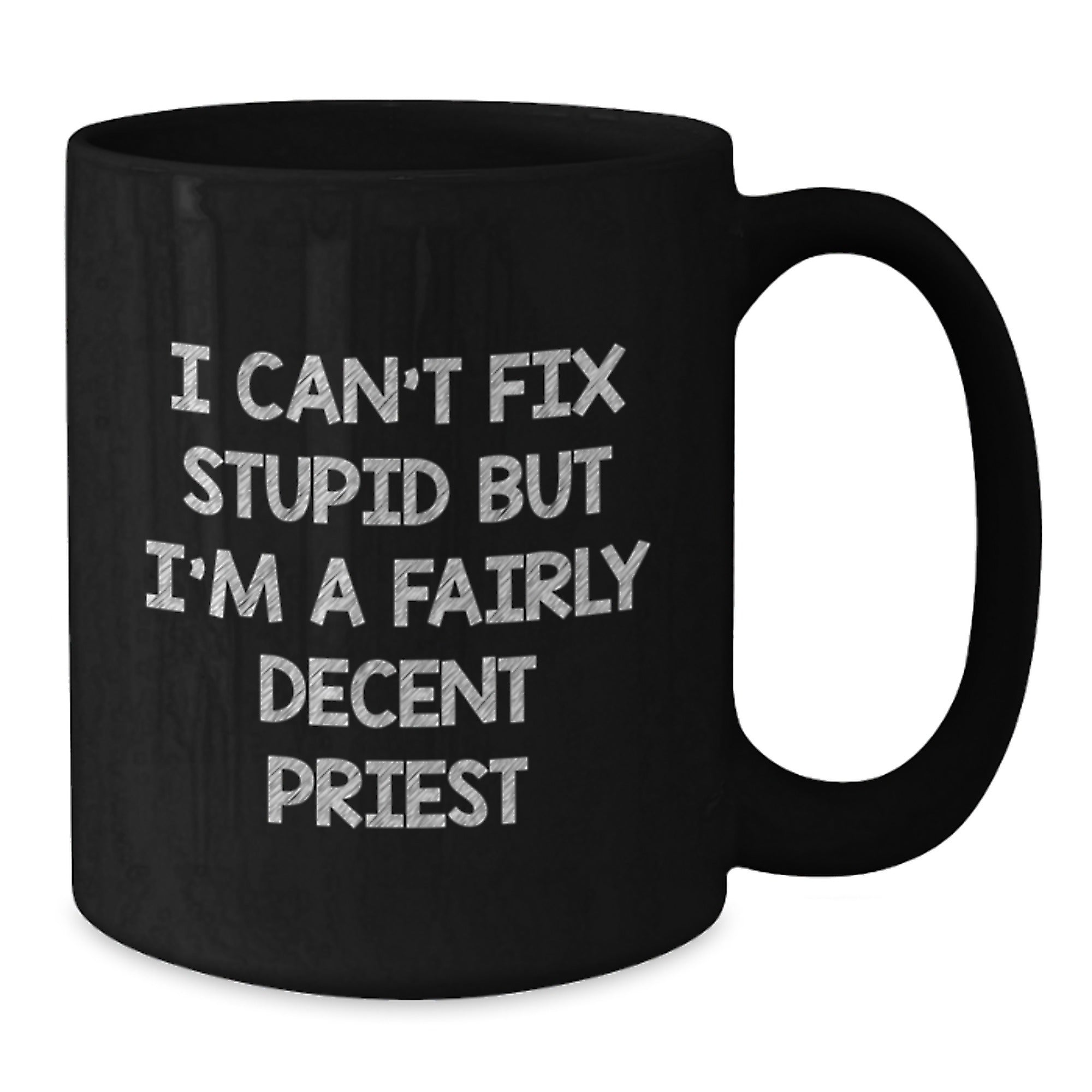Funny Priest Gifts from Friends for Priest, Unique Black Coffee Mug, Christmas Unique Gifts - Additional
