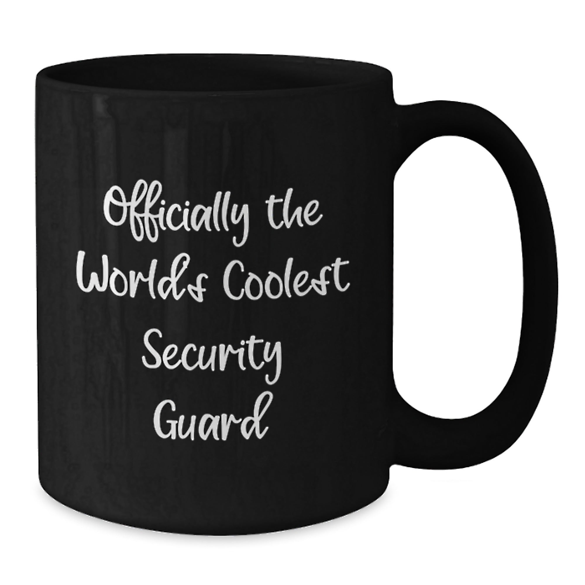 Funny Security Guard Gifts for Men from Friends - Officially The Coolest Security Guard Black Coffee Mug for Graduation - Additional