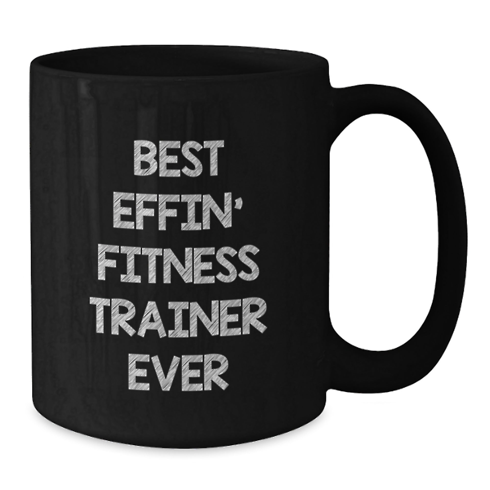 Funny Fitness Trainer Gifts from Friends and Family - Best Effin' Fitness Trainer Ever Mug, Unique Christmas Unique Gifts, Black Coffee Mug for Fitness Trainers - Additional