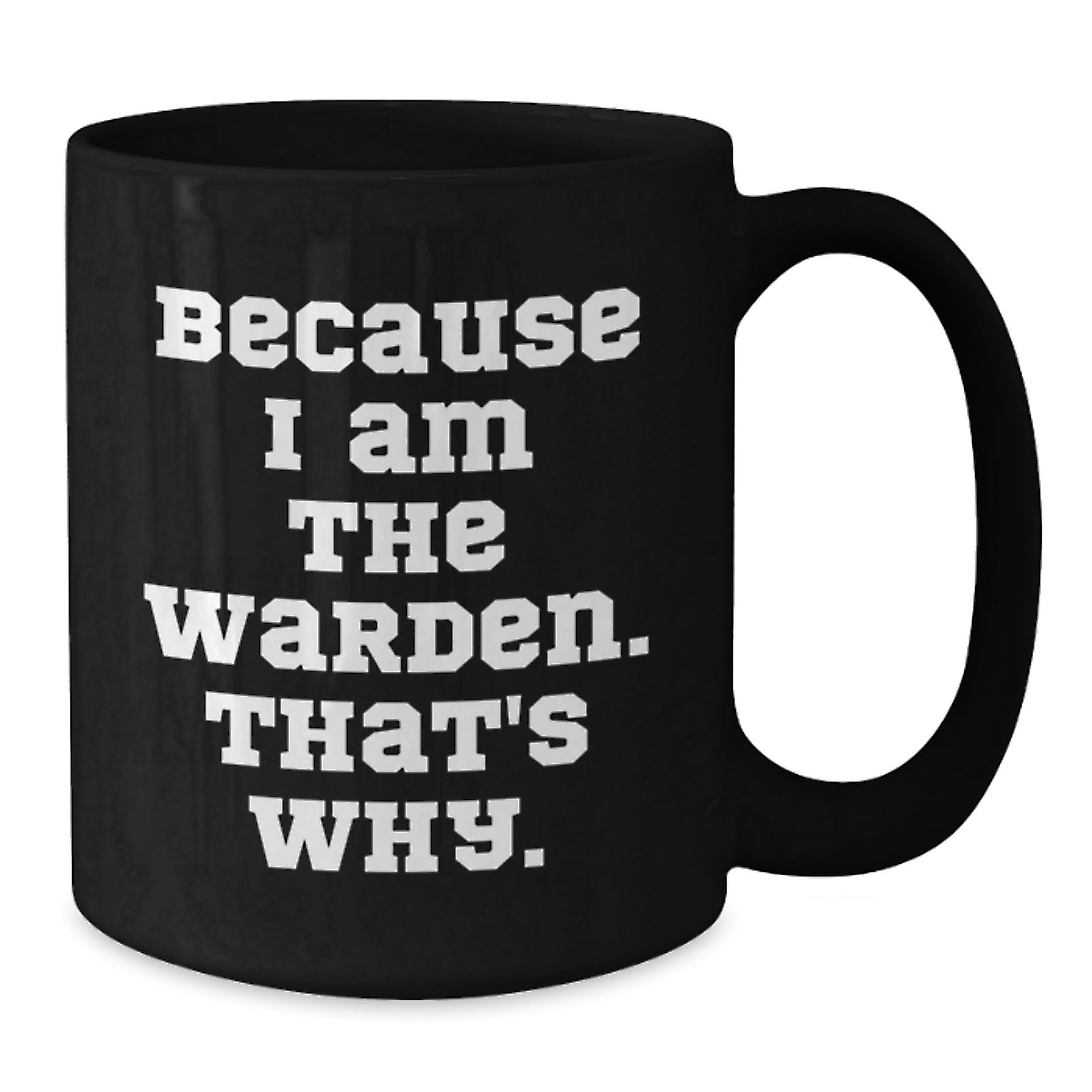 Warden Enthusiasts Funny Quote Birthday Unique Gifts from Men for Him, Black Coffee Mug - Additional