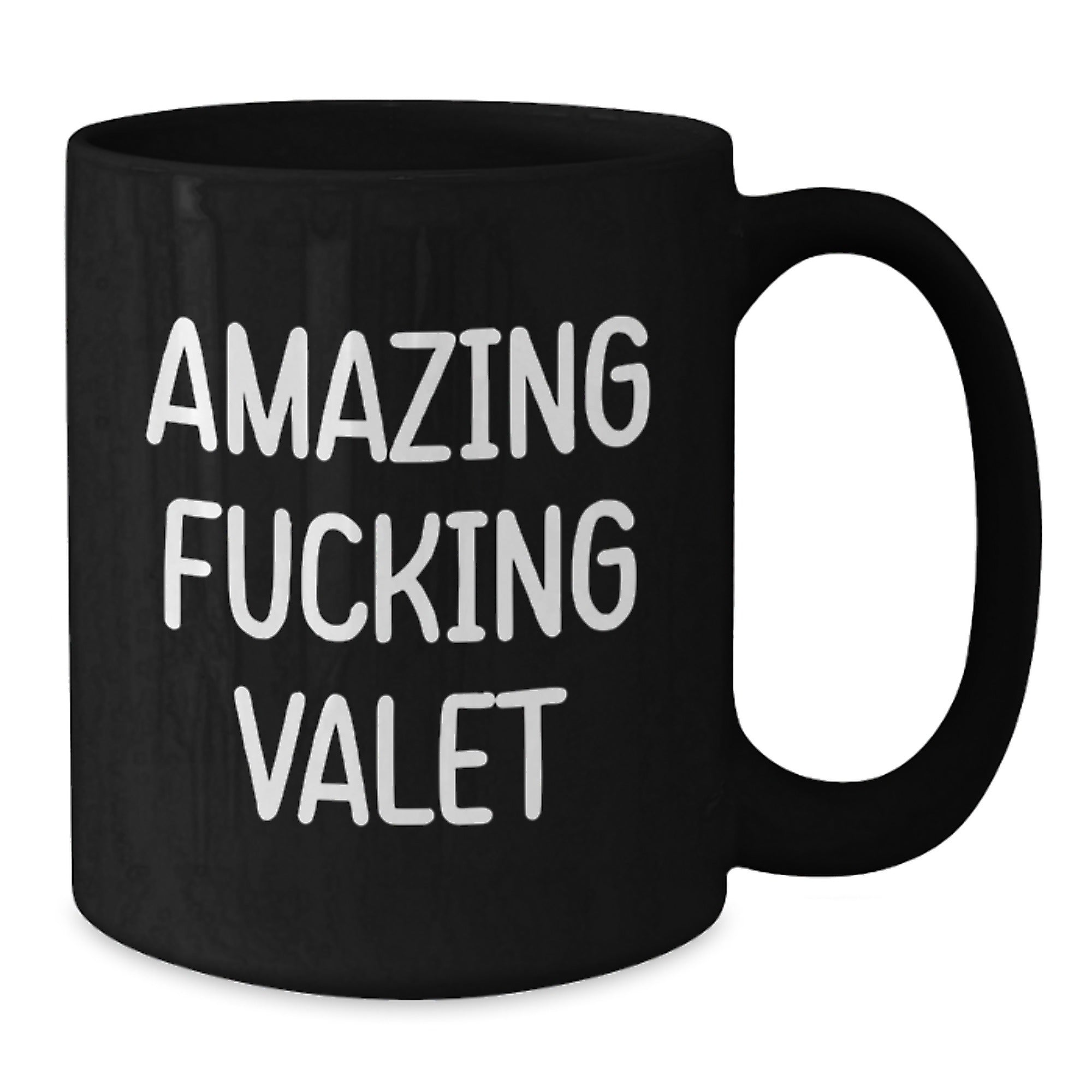 Funny Valet Gifts for Men from Friends, Black Coffee Mug with Amazing Quote, Birthday Unique Gifts - Additional