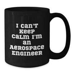 Aerospace Engineer Funny Quote Gifts from Friends to Men - I Can't Keep Calm I'm An Aerospace Engineer Black Coffee Mug for Birthday - Additional