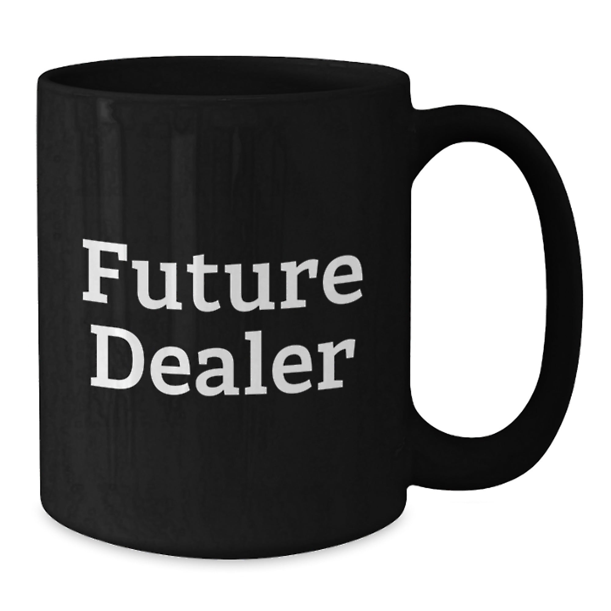 Funny Dealer Gifts from Friends, Black Coffee Mugs for Dealer, 'Future Dealer' Quote Christmas Unique Gifts - Additional