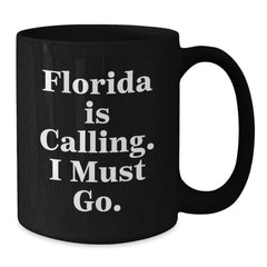 Florida Calling Gift Ideas Funny Quote Black Coffee Mug for Birthday Men from Friends - Additional