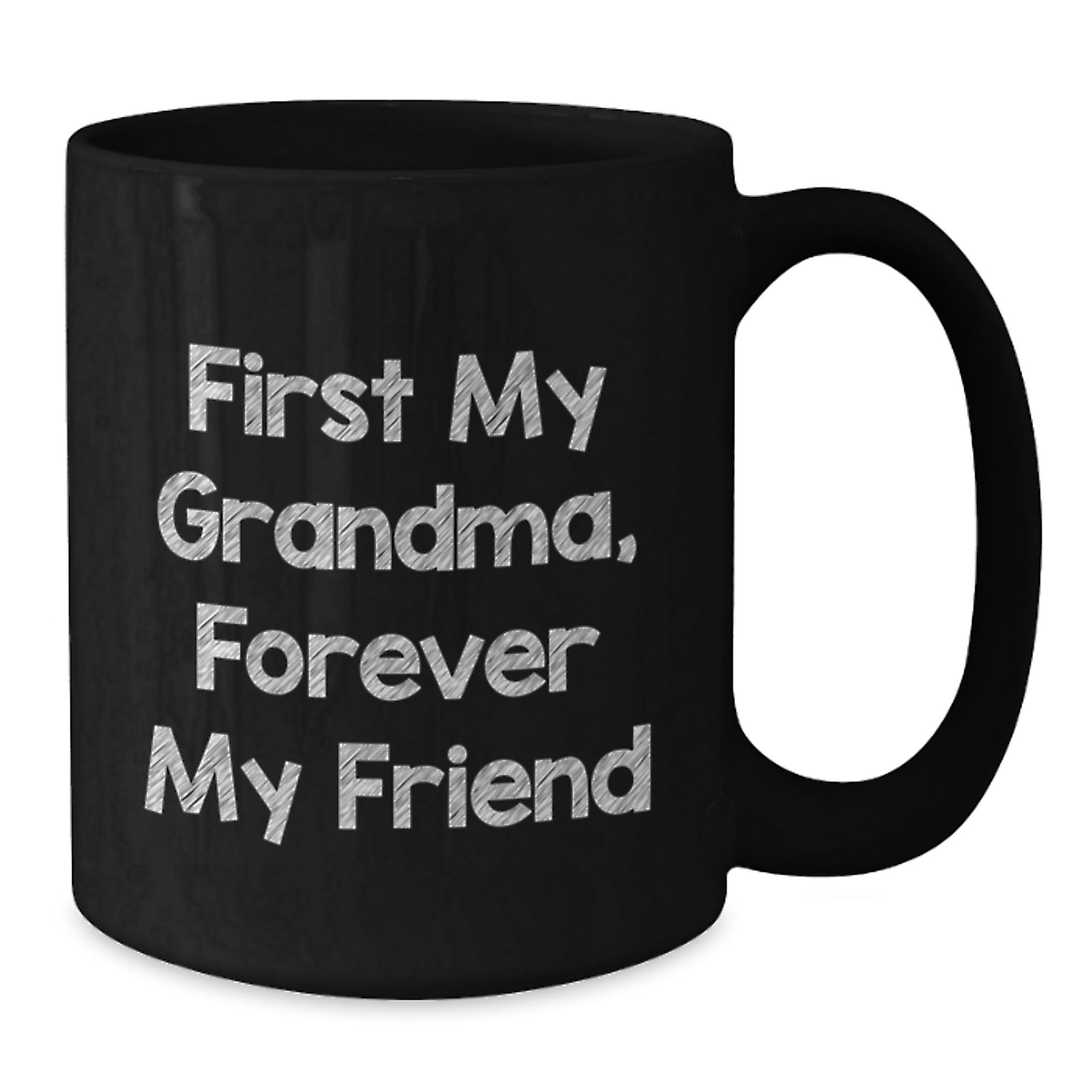 Funny Grandma Gifts, Black Coffee Mugs for Grandma, 'First My Grandma, Forever My Friend' Quote, Christmas Unique Gifts from Grandchildren - Additional