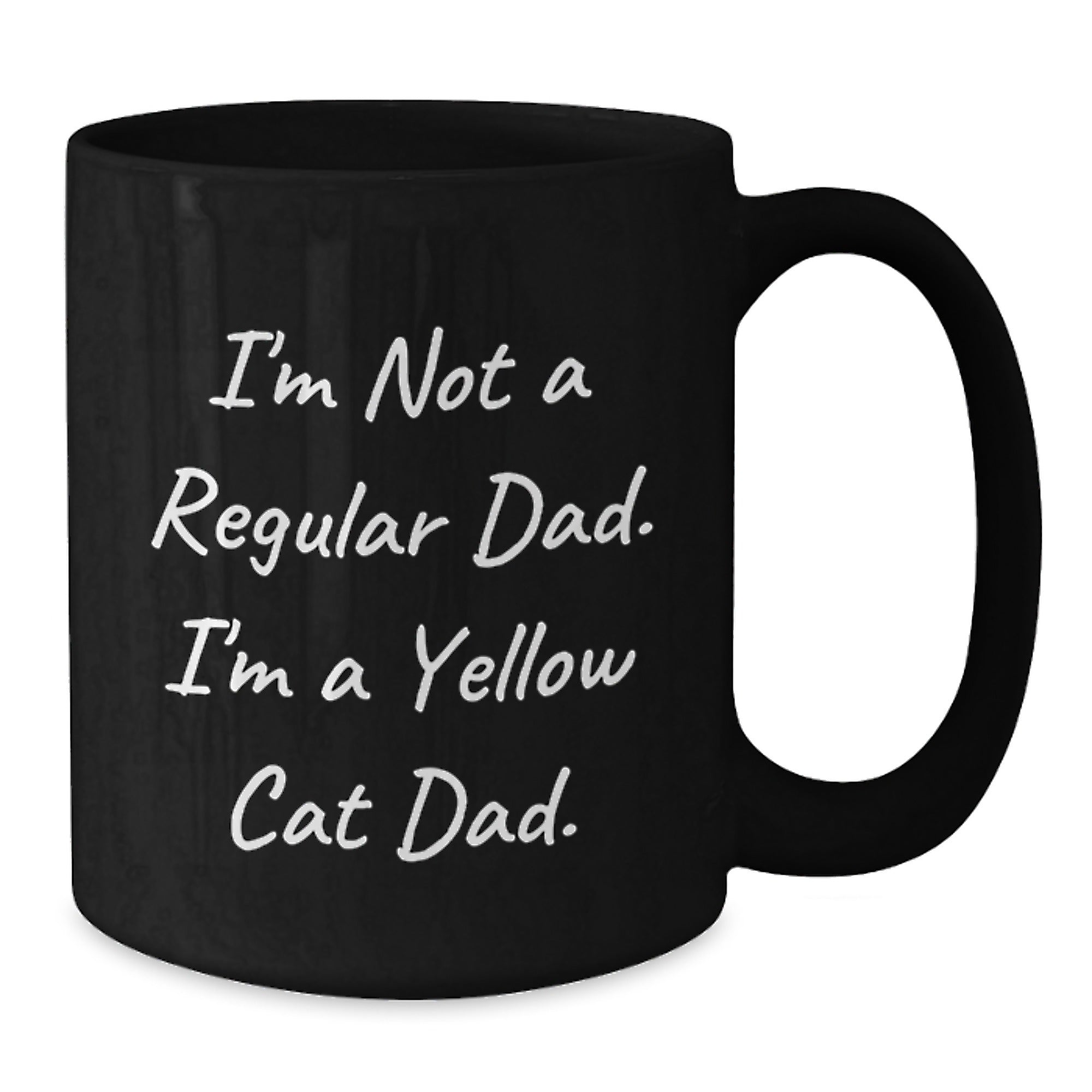 Funny Yellow Cat Dad Gifts for Men, Unique Black Coffee Mug from Dad to Son, Christmas Unique Gifts - Additional