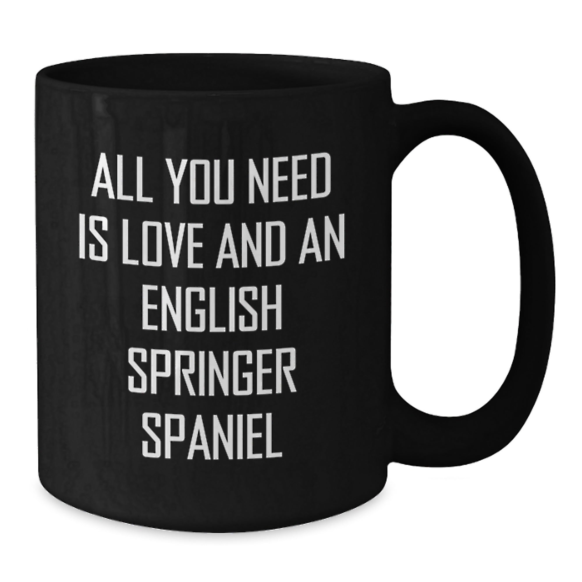 Funny English Springer Spaniel Dog Gifts for Men - Black Coffee Mug, Perfect Birthday Unique Gifts from Friends - Additional