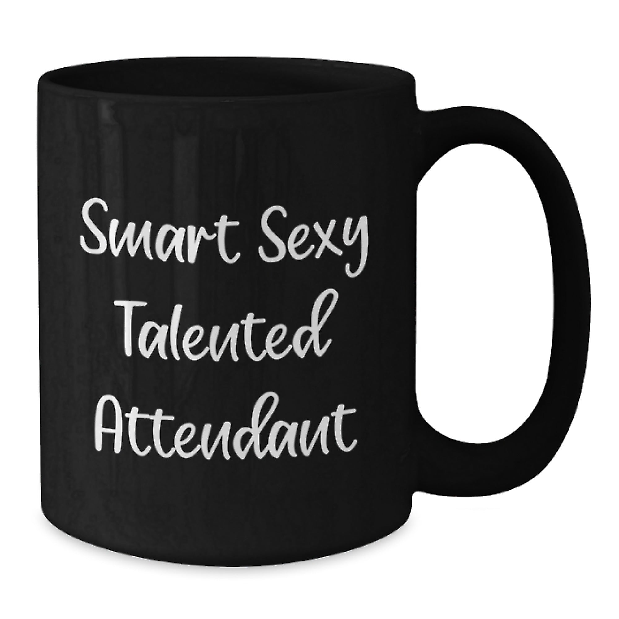 Funny Attendant Gifts from Friends, Smart Sexy Talented Motivational Coffee Mugs for Graduation, Black Ceramic Mug with Quote 'Smart Sexy Talented' - Additional