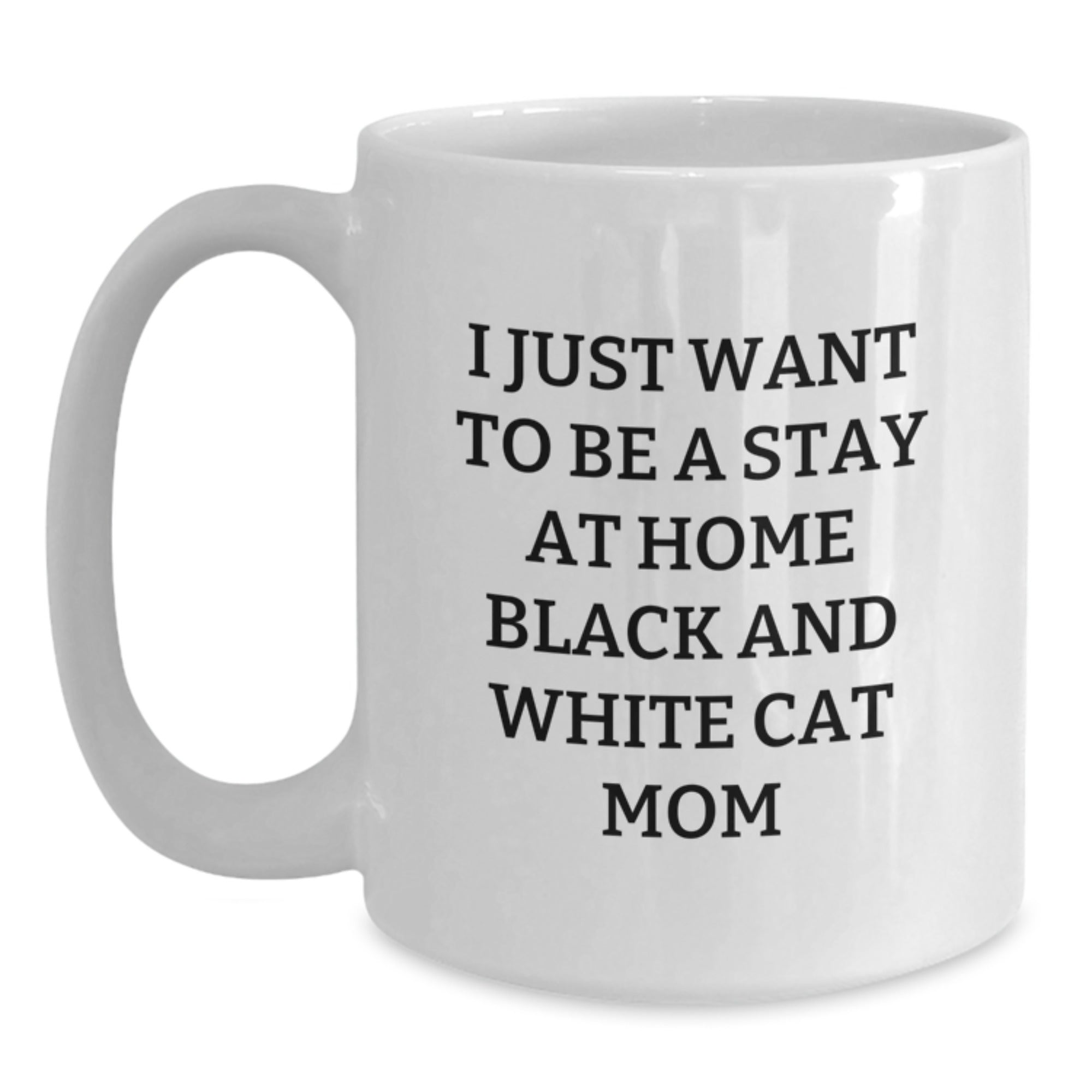 Funny Black and White Cat Mom White Coffee Mug - Perfect Christmas Unique Gifts for Black and White Cat Lovers from Family - Main