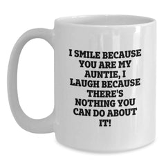 Funny Auntie Gifts White Coffee Mugs - Gifts from Family for Auntie, Birthday Unique Gifts, White Coffee Mug with Cute Quote - Main