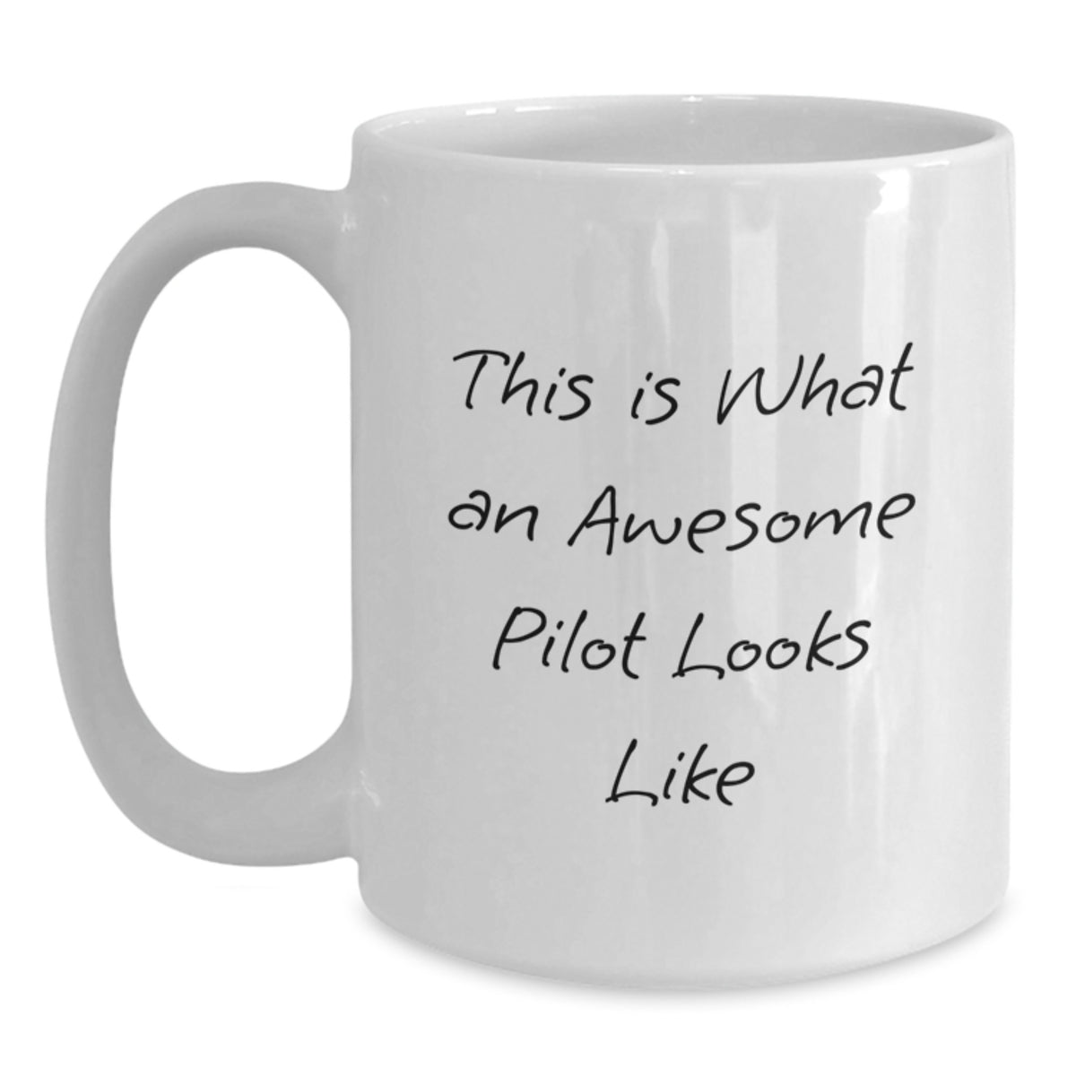 Funny Pilot Gifts for Men - 'This Is What An Awesome Pilot Looks Like' White Coffee Mug from Friends, Perfect for Graduation - Main
