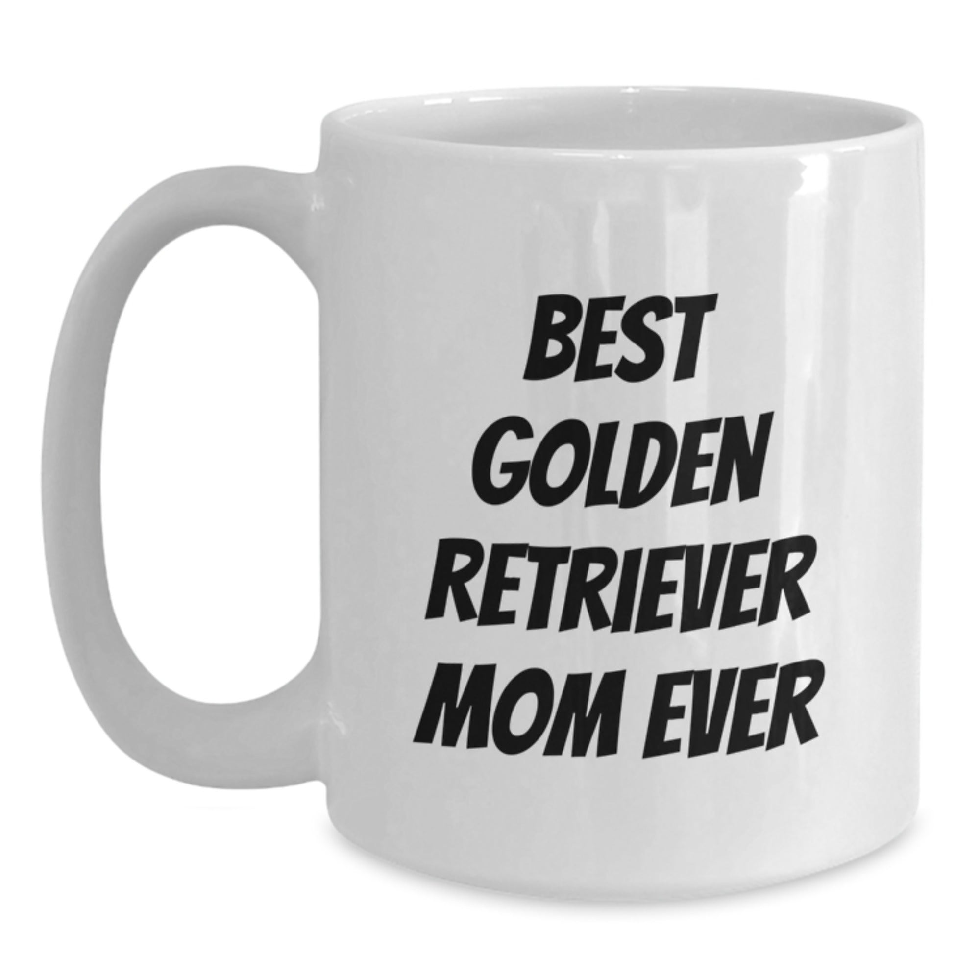 Funny Golden Retriever Dog Mom Gifts from Family Friends for Best Mom Ever Birthday Unique Gifts White Coffee Mug - Main