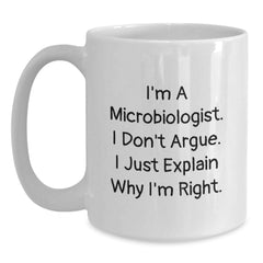 Funny Microbiologist White Coffee Mug Gifts from Men to Friends on Christmas Unique - Main