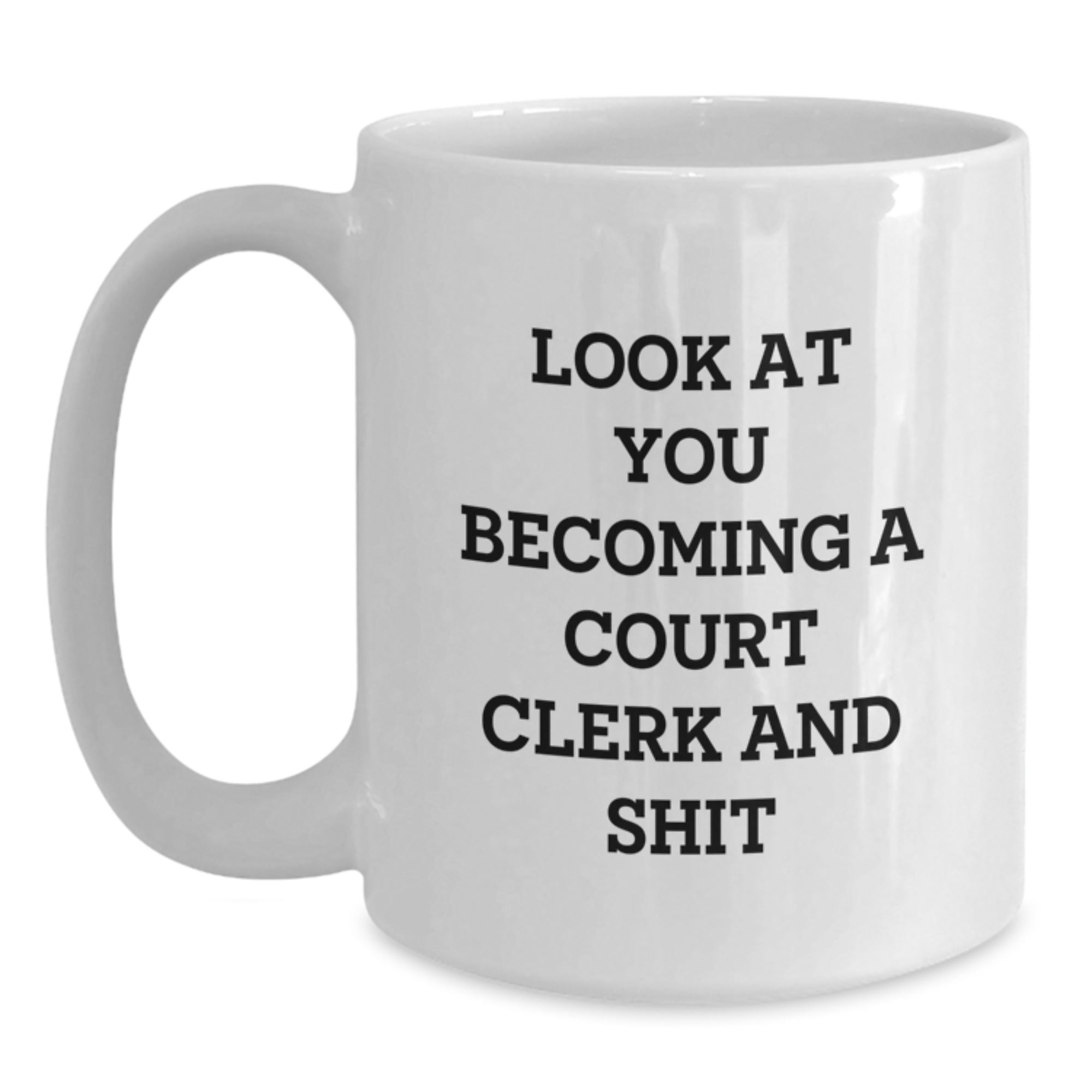 Funny Court Clerk White Coffee Mugs for Christmas Unique Gifts from Friends to Court Clerks and Family - Main