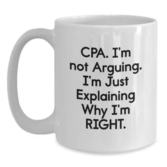 Funny CPA Gifts from Friends and Family, White Coffee Mug for Christmas Unique Presents for Men and Women - Main