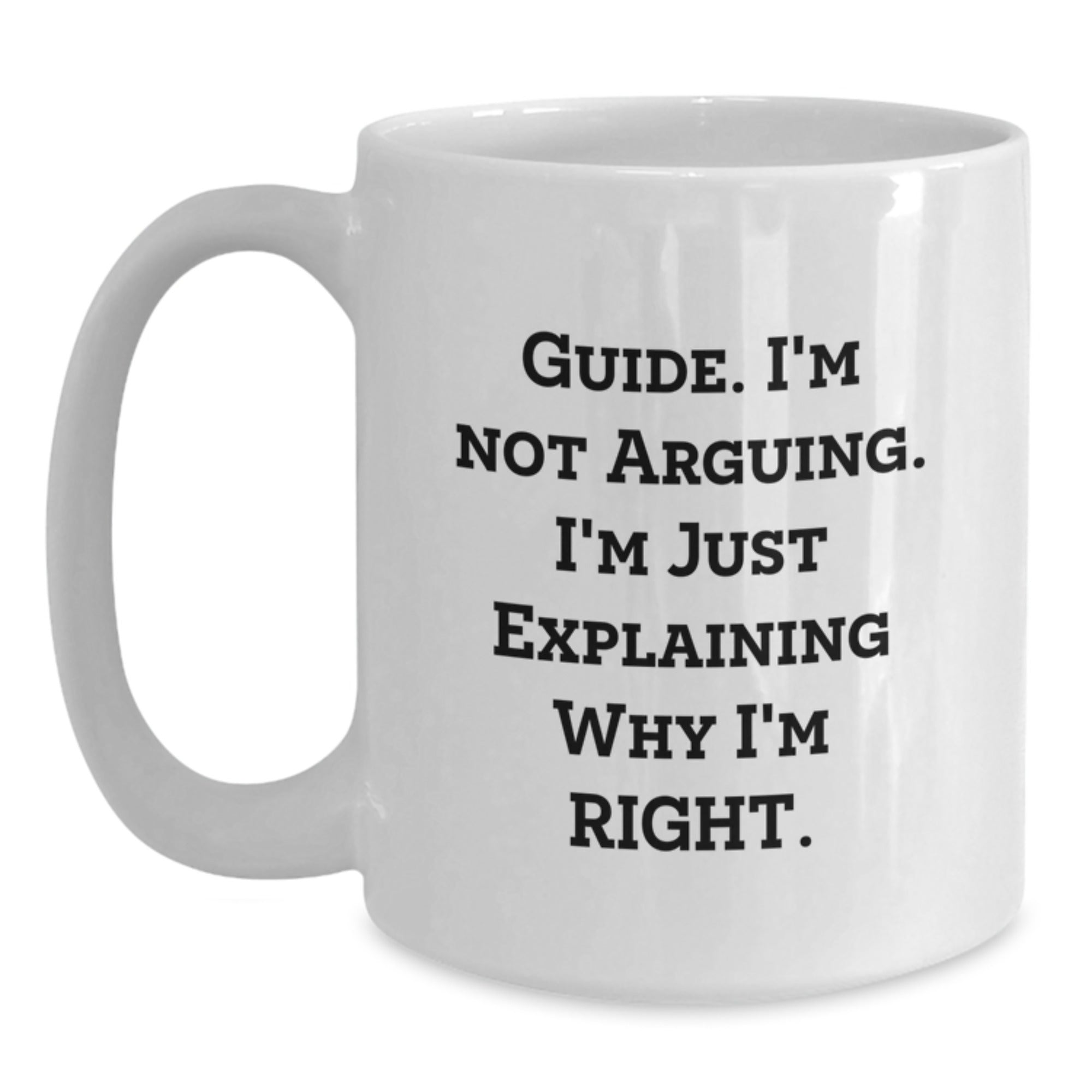 Funny Guide Gifts for Christmas, White Coffee Mugs for Guide Enthusiasts, 11oz or 15oz White Ceramic Mugs, Gifts from Friends, Family, or Coworkers - Main