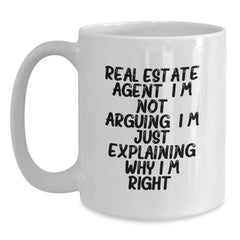 Real Estate Agent Humor White Coffee Mug Gifts from Friends for Christmas Unique Presents - Main