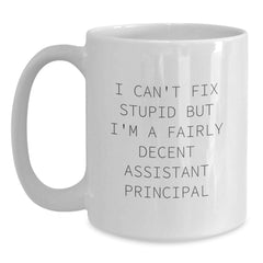 Funny Gifts from Men to Assistant Principal for Christmas Unique Ideas White Coffee Mugs for Women, Friends, Family, Coworkers - Main