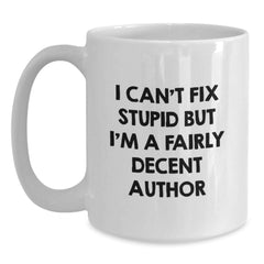 Funny Author Gifts from Men to Women on Christmas Unique White Coffee Mugs for Author Enthusiasts - Main