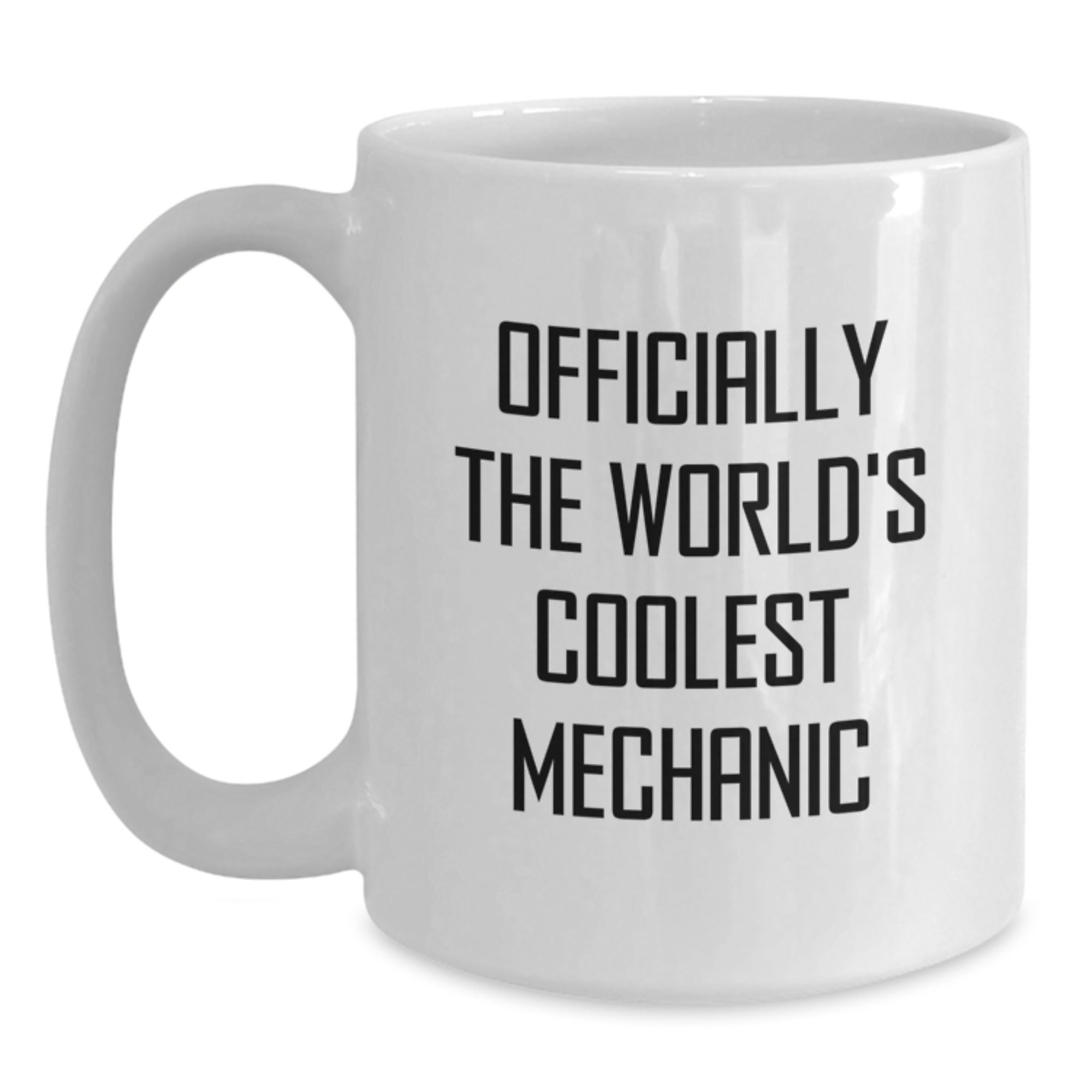 Funny Mechanic Gifts from Friends for Men, Officially The World's Coolest Mechanic White Coffee Mug, Christmas Unique - Main