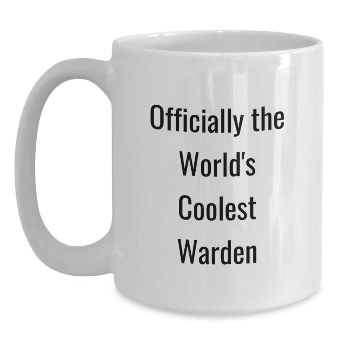 Funny Warden Gifts for Men, Unique White Coffee Mug from Friends, Officially The World's Coolest Warden Quote - Main