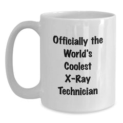 Funny X-Ray Technician Gifts from Friends for Him - Officially The World's Coolest X-ray Technician White Coffee Mug - Unique Christmas Unique Gifts - Main