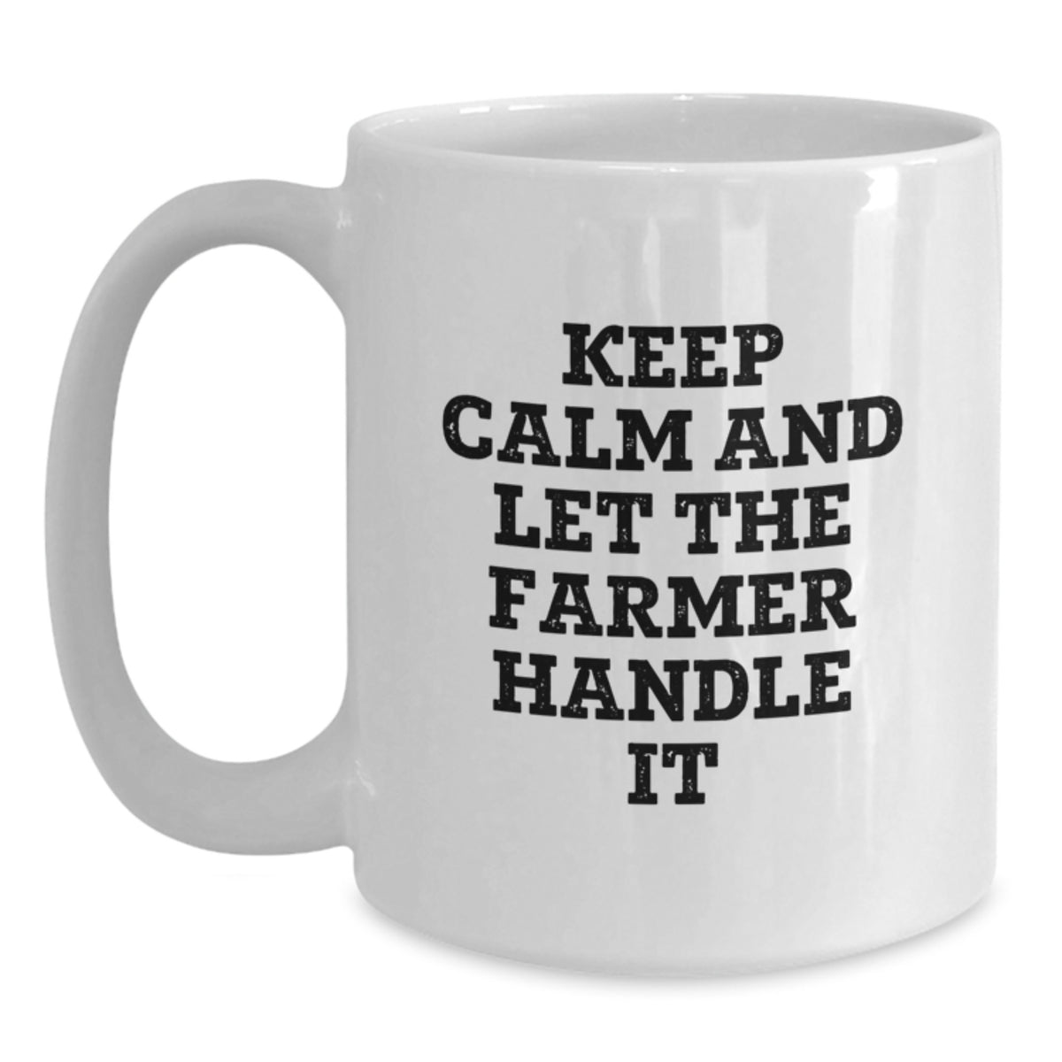 Farmer's Friends Gifts from Family Keep Calm White Coffee Mug, Inspirational Birthday Unique Gifts for Men Women Friends Coworkers - Main
