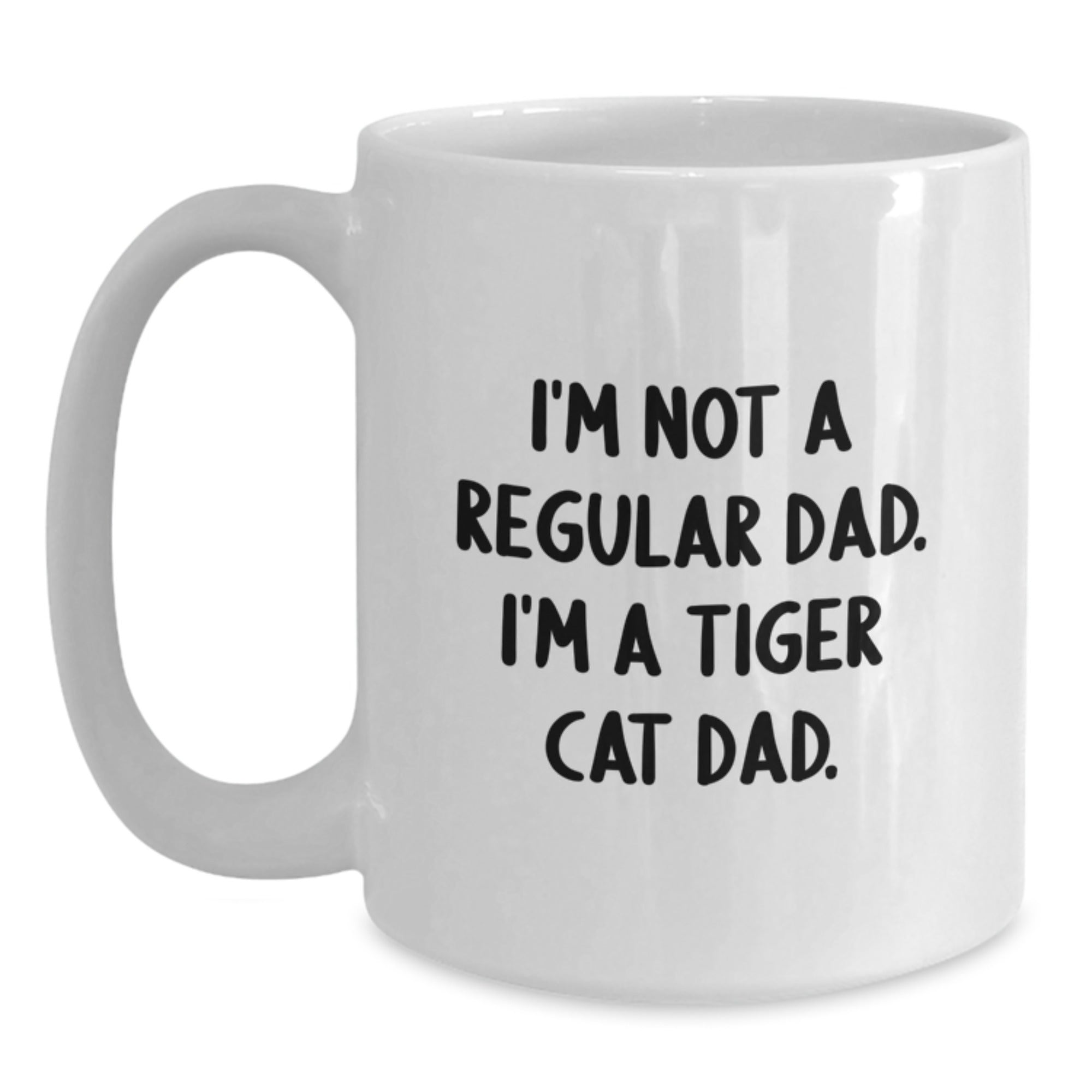 Tiger Cat Dad Funny White Coffee Mug Gifts from Friends to Family Birthday Unique Presents - Main