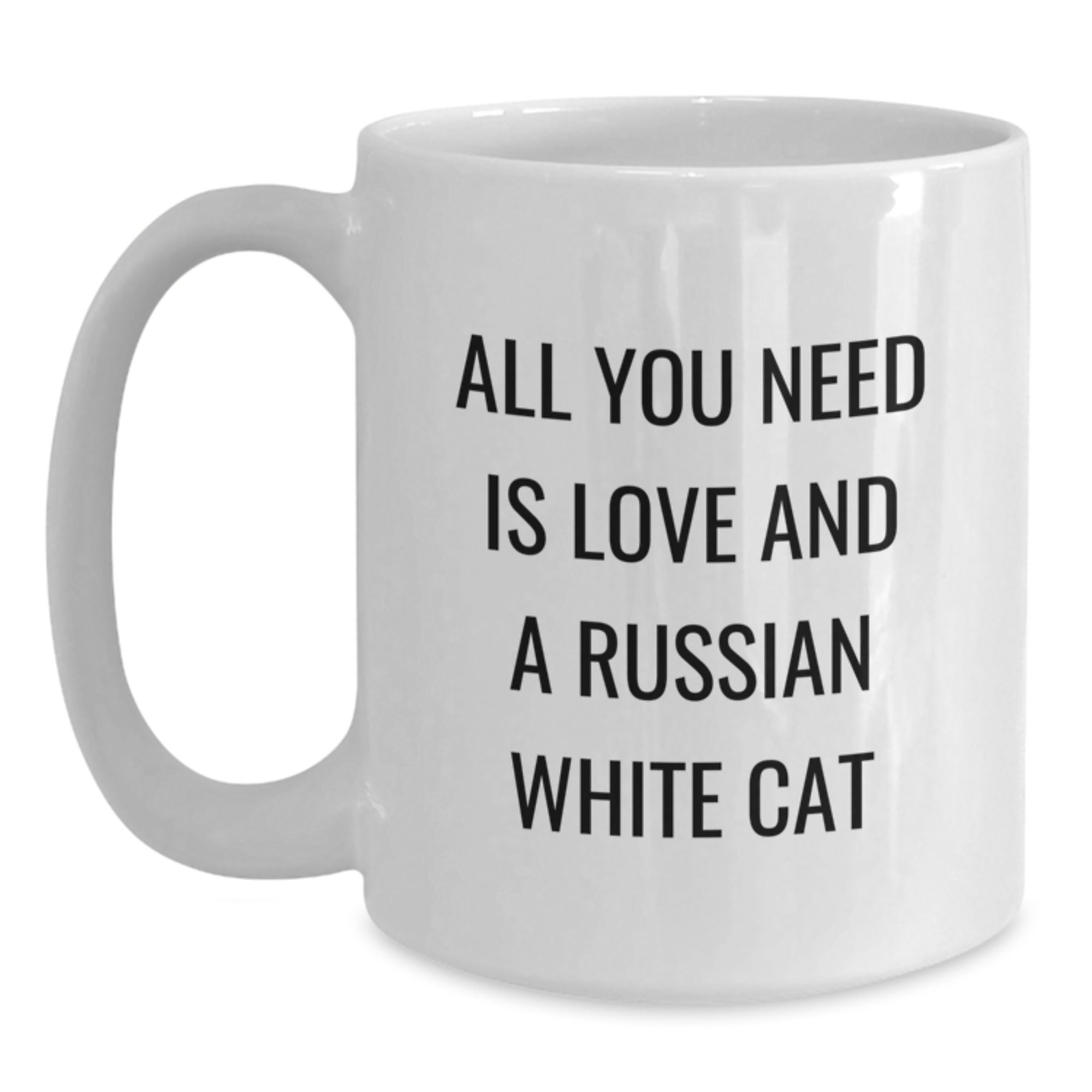 Funny Russian White Cat Gifts for Russian White Cat Lovers - White Coffee Mug for Her Birthday - Gifts from Friends to Family - Main