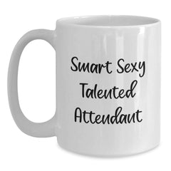 Funny Attendant Gifts for Men Women Friends Coworkers from Smart Talented White Coffee Mug - Main