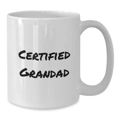 Funny Grandad Gifts, White Coffee Mug for Men, 'Certified Grandad' Quote, Perfect Graduation Unique Gifts from Family - Additional